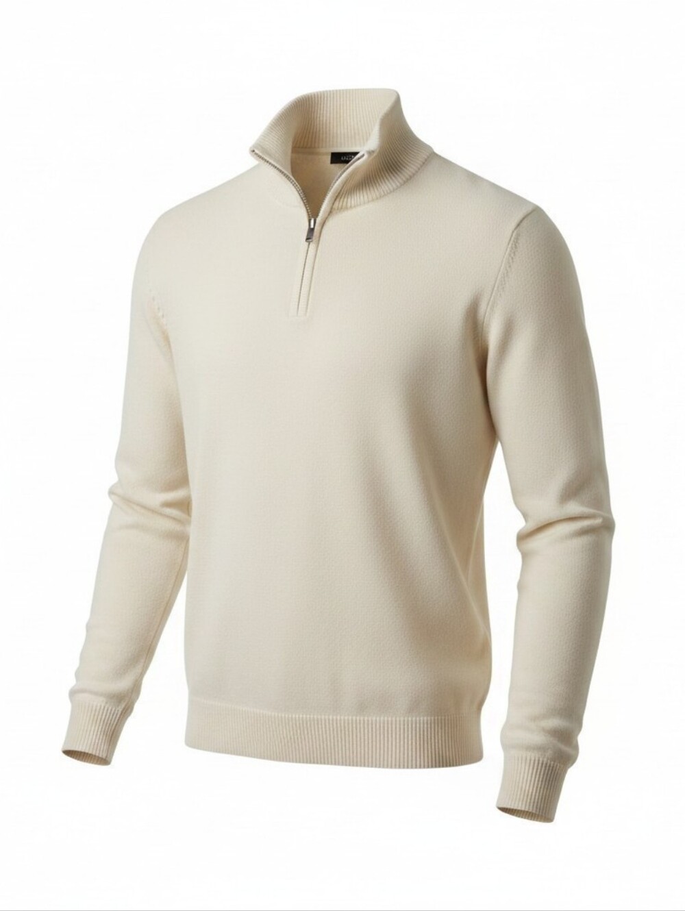 Alfani Men's Ivory Zip-Neck Sweater